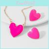 Trendy Minimalist Women's Jewelry Set With Heart Shaped Pendant And Earrings