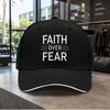1pc Easy Faith Over Fear Sandwich Baseball Cap Unisex Easy Lightweight Adjustable Outdoor Duckbill Hat Suitable For Concerts Pa
