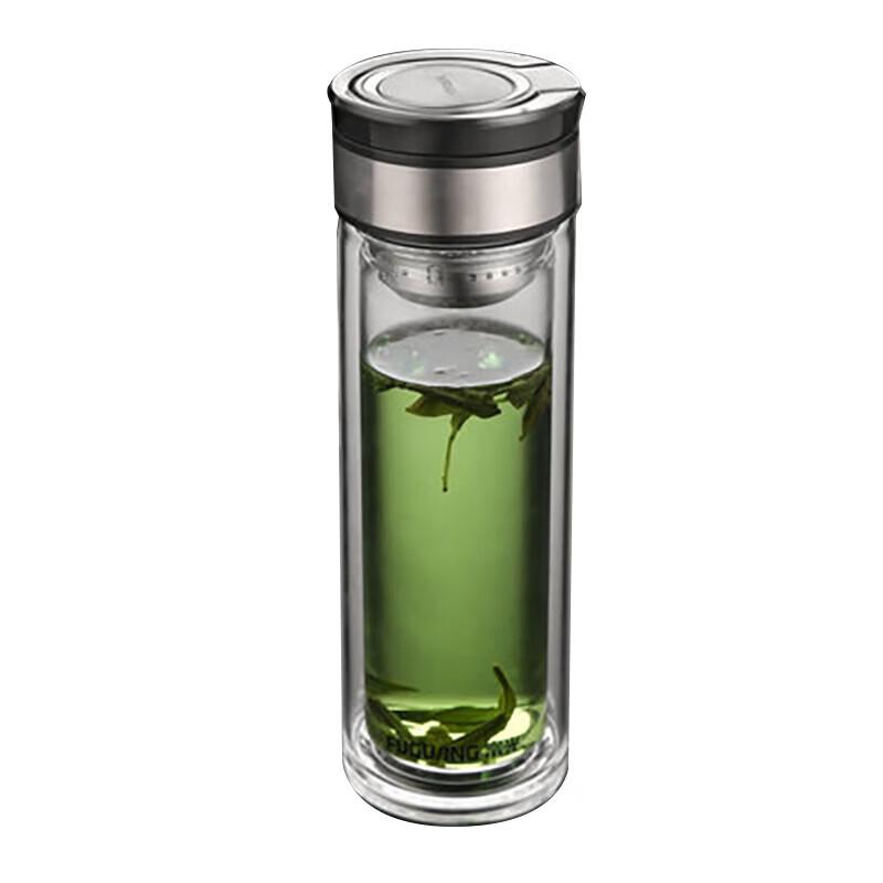 Fuguang Double-Wall Glass Tea Infuser Bottle 400ML