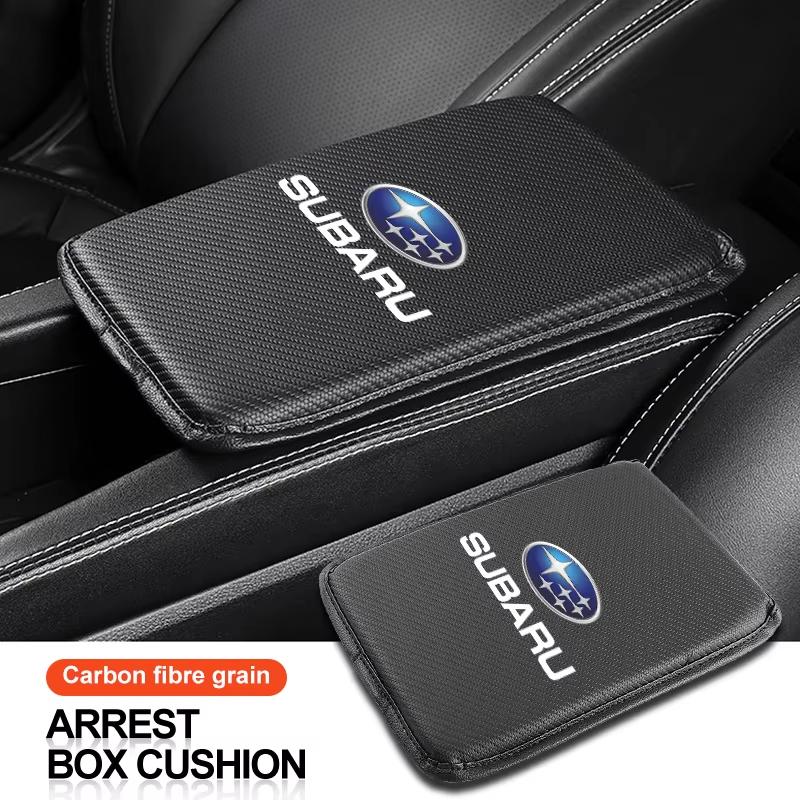 Car Armrest Box Mats Leather Center Console Cover Interior Accessories For Subaru Forester SG SJ SH Crosstrek Legacy Tribeca XV erg3