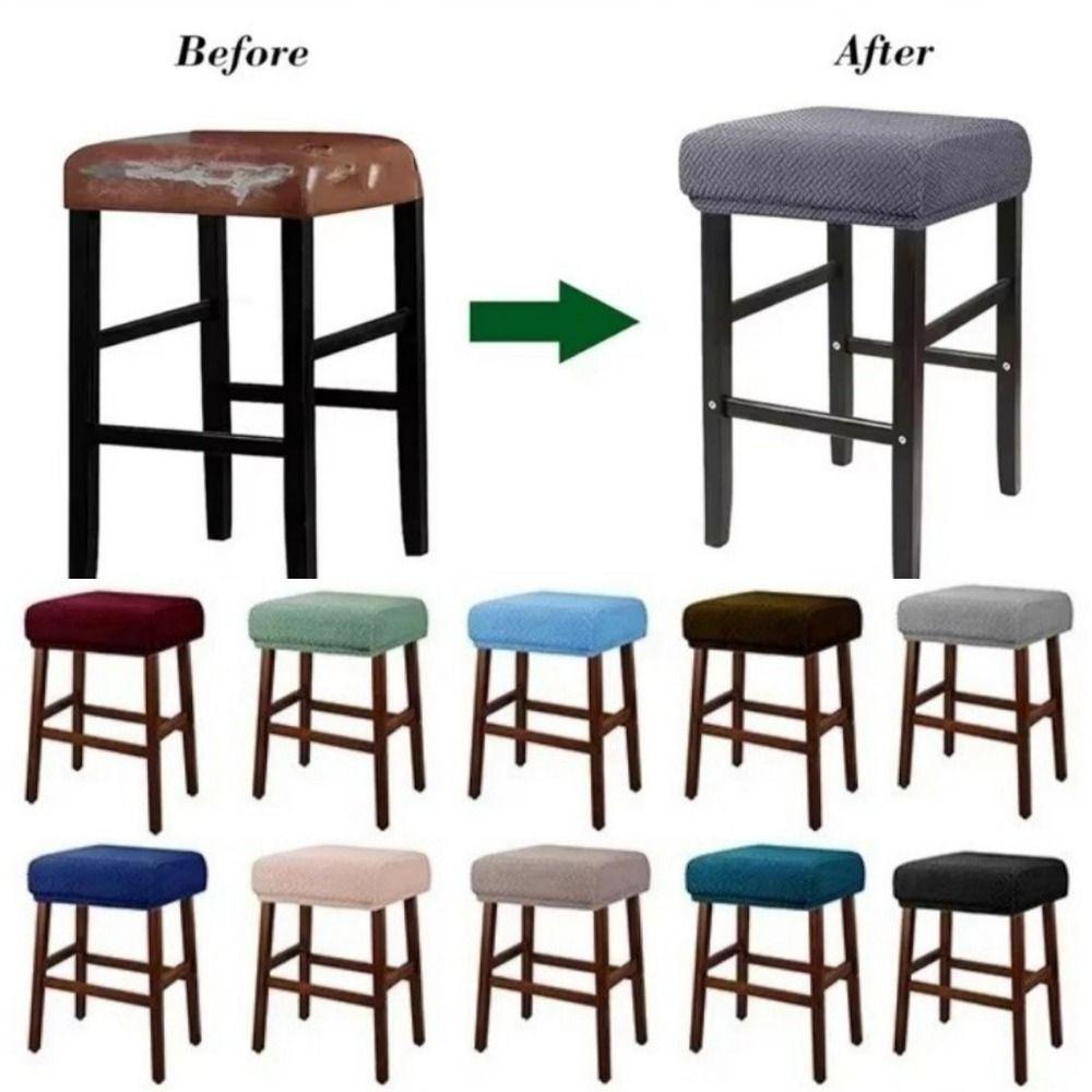 Square Chair Seat Slipcover Stretchable Saddle Seat Covers Stool Protector  Bar Stool Use