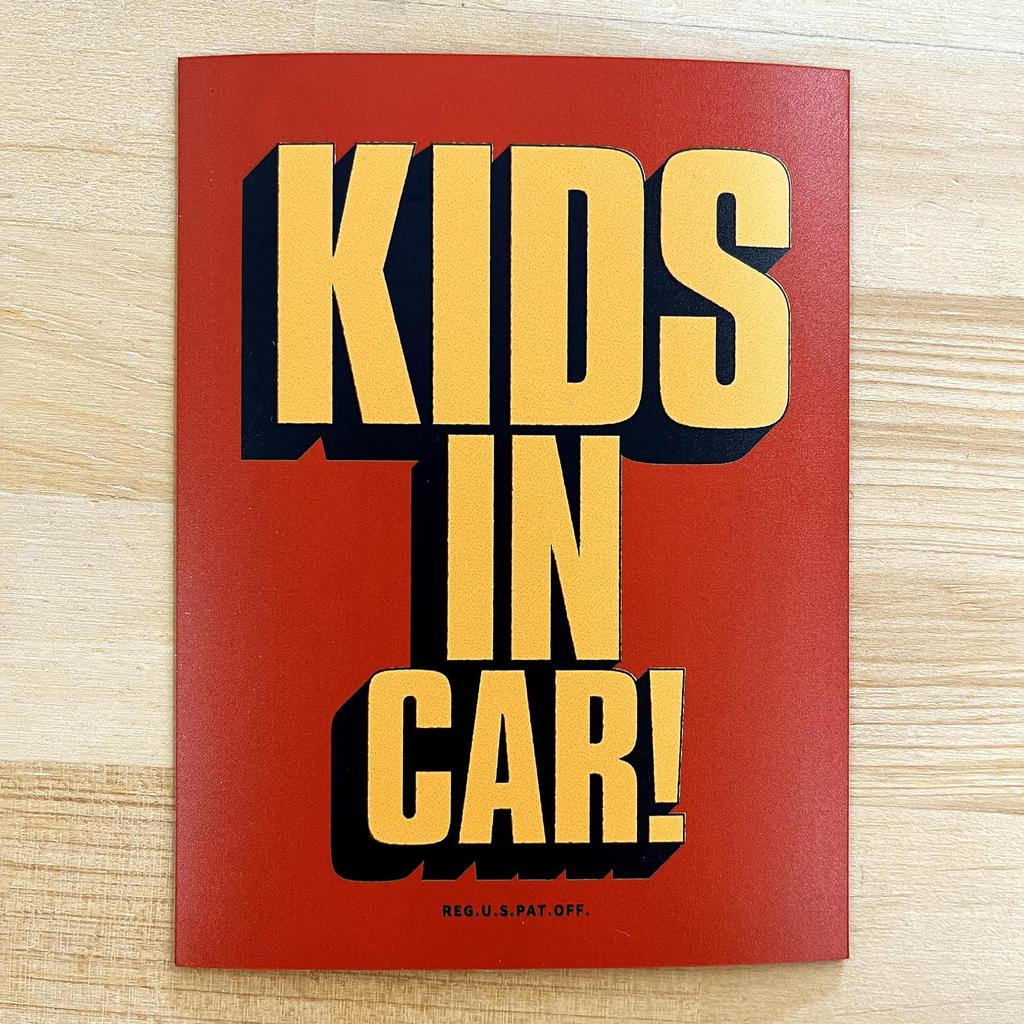 KIDS IN CAR! Kids Insignals Magnet 12x9cm Retro Vintage Vintage Classic (Red)