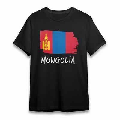 Men's Comfy T-Shirt Mongolian Steppe Landscape Tee Short Cotton Black Oversize