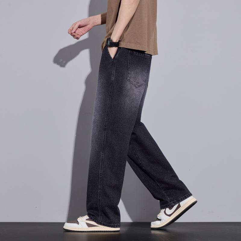 Herrenbekleidung Weite Hosen Baggy Jeans Streetwear Gerade Mode Denim Hosen Y2k Vintage Gewaschen Elastischer Bund Herrenhosen