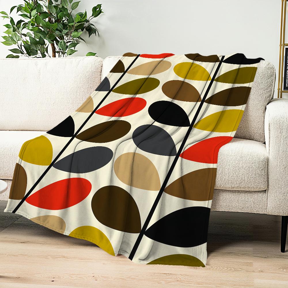 Art Modern Pattern Leaves Fashion Home Flannel Warm Comfort Soft Plush Blanket For Sofa Living Room Office Bedroom Travel Gift