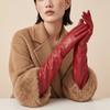 Solid Color Pu Leather Gloves   Mittens Long Gloves  Stage Performance