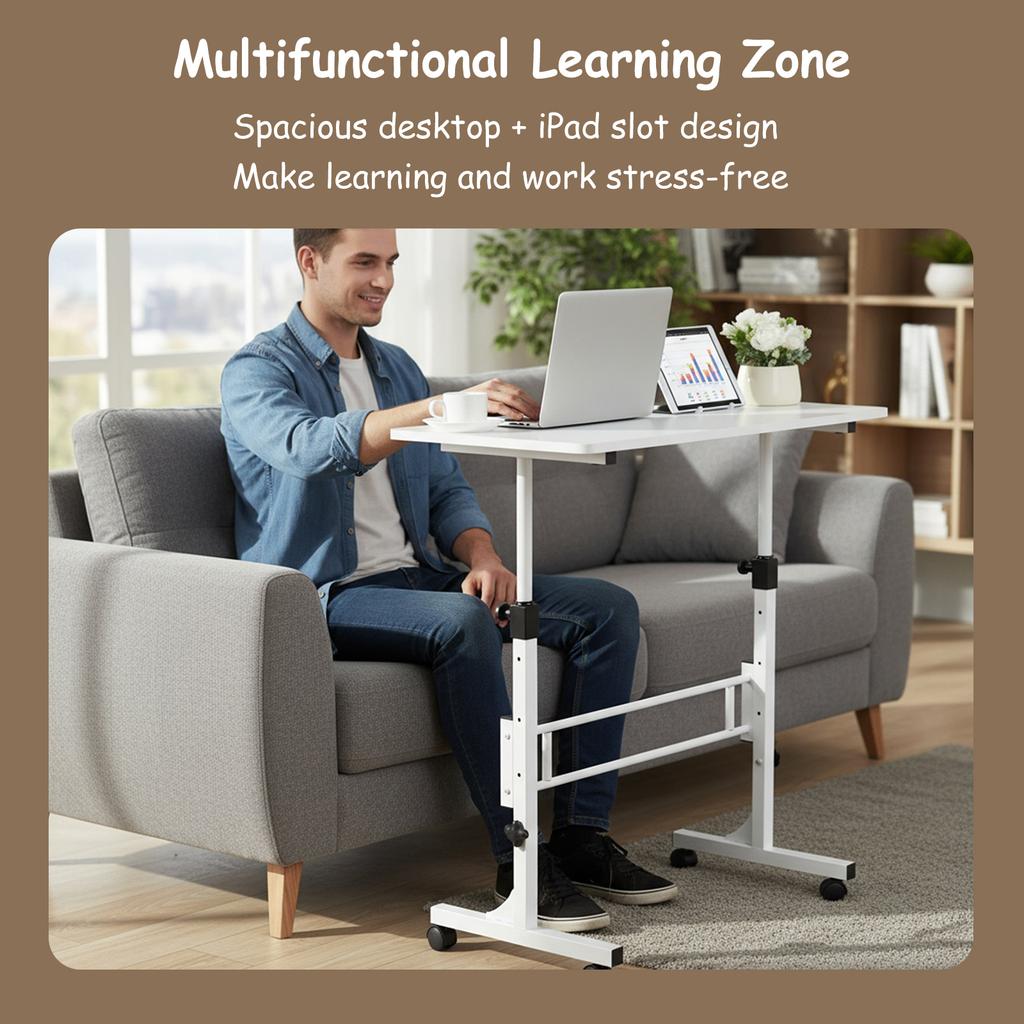 Standing Desk Adjustable Height Mobile Stand Up Desk with Wheels for Home Office