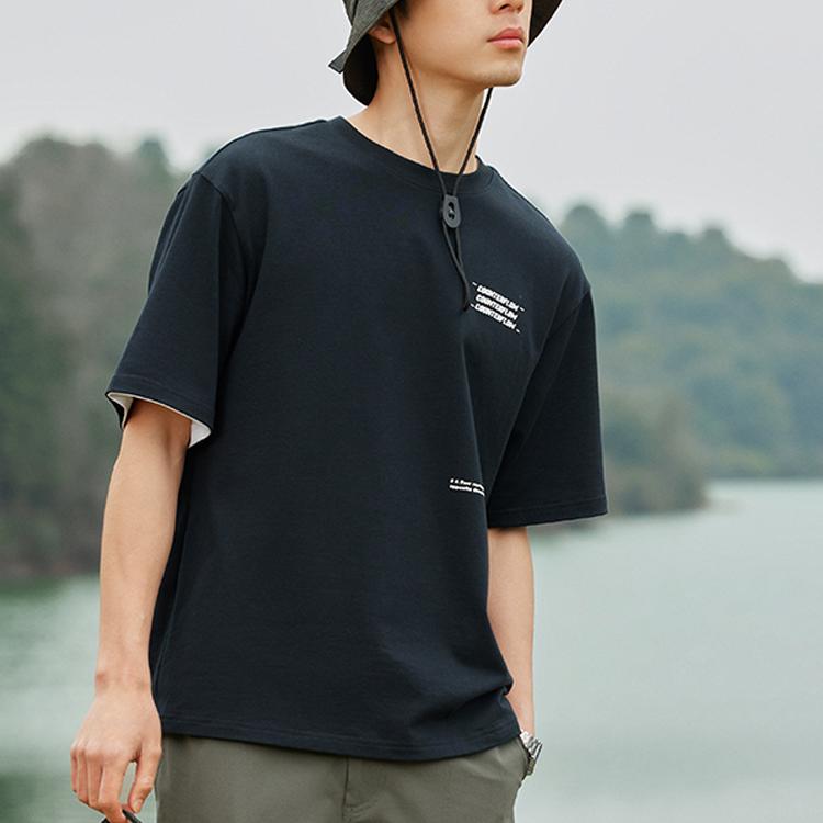 Li-Ning Pure Color Crew Neck Loose Pullover Short Sleeve T-Shirt Unisex Tops Black AHST537-2