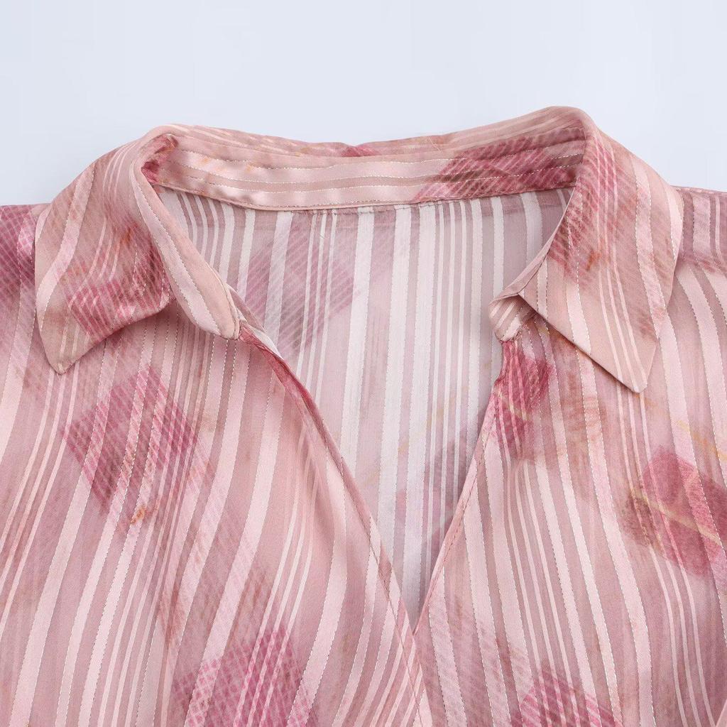 Spring 2025 Women's Metallic Knot Shirt - European & American Style Fashion