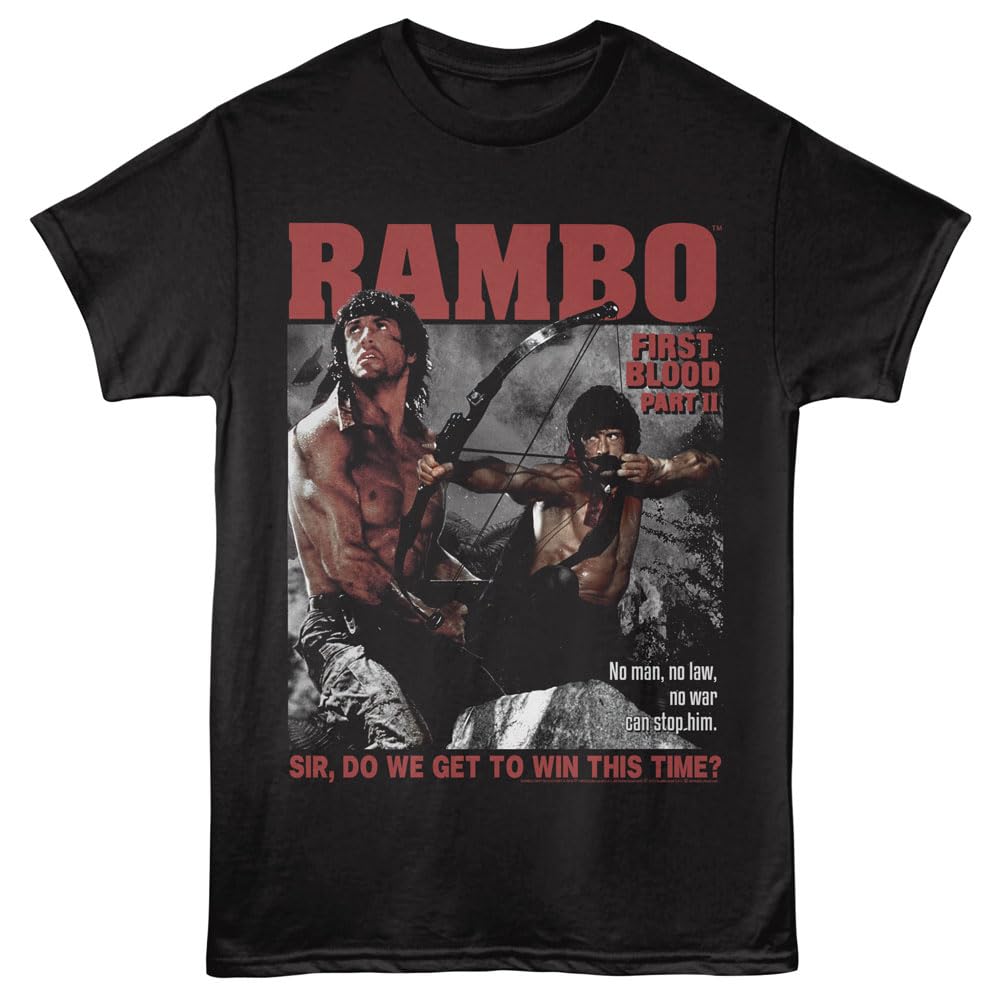 Rambo Printed Tshirt Unisexs Summer Classic Action Movie Pattern Short Sleeved Casual Street Wear Loose Fit Movie Fan Tshirt
