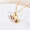 18k Gold Plated Copper Zircon Necklace: Fashionable, Non-Fading, Lightweight Clavicle Chain Jewelry