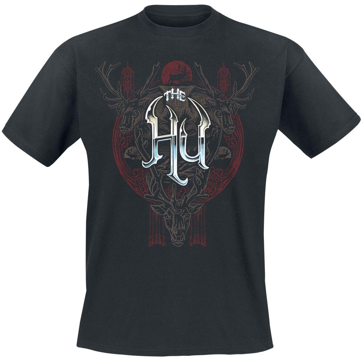 

The Hu Band Logo T-Shirt Men s Nomadic Rock Graphic Tee with Reindeer & Mongolian Print Casual Streetwear Top M