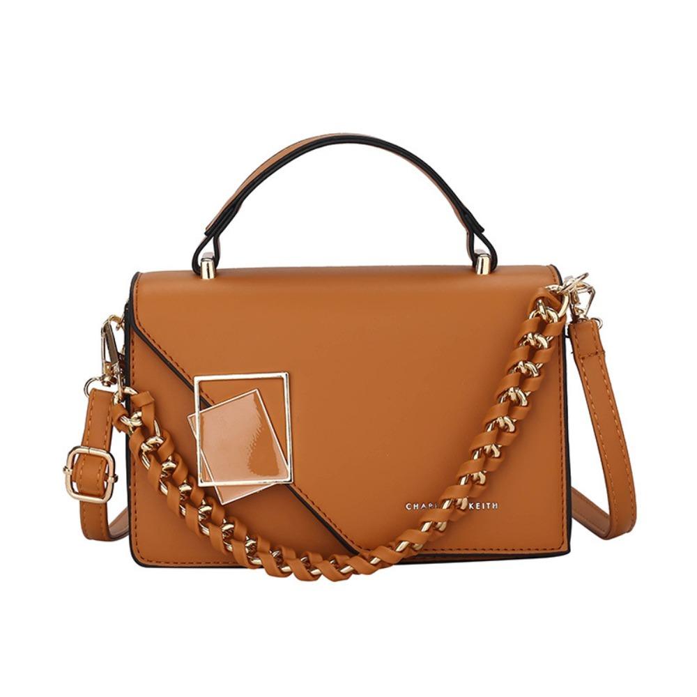 

Solid Color Women Crossbody Bag Adjustable Fashion Armpit Bag Retro Flap Single Shoulder Bag Party коричневый