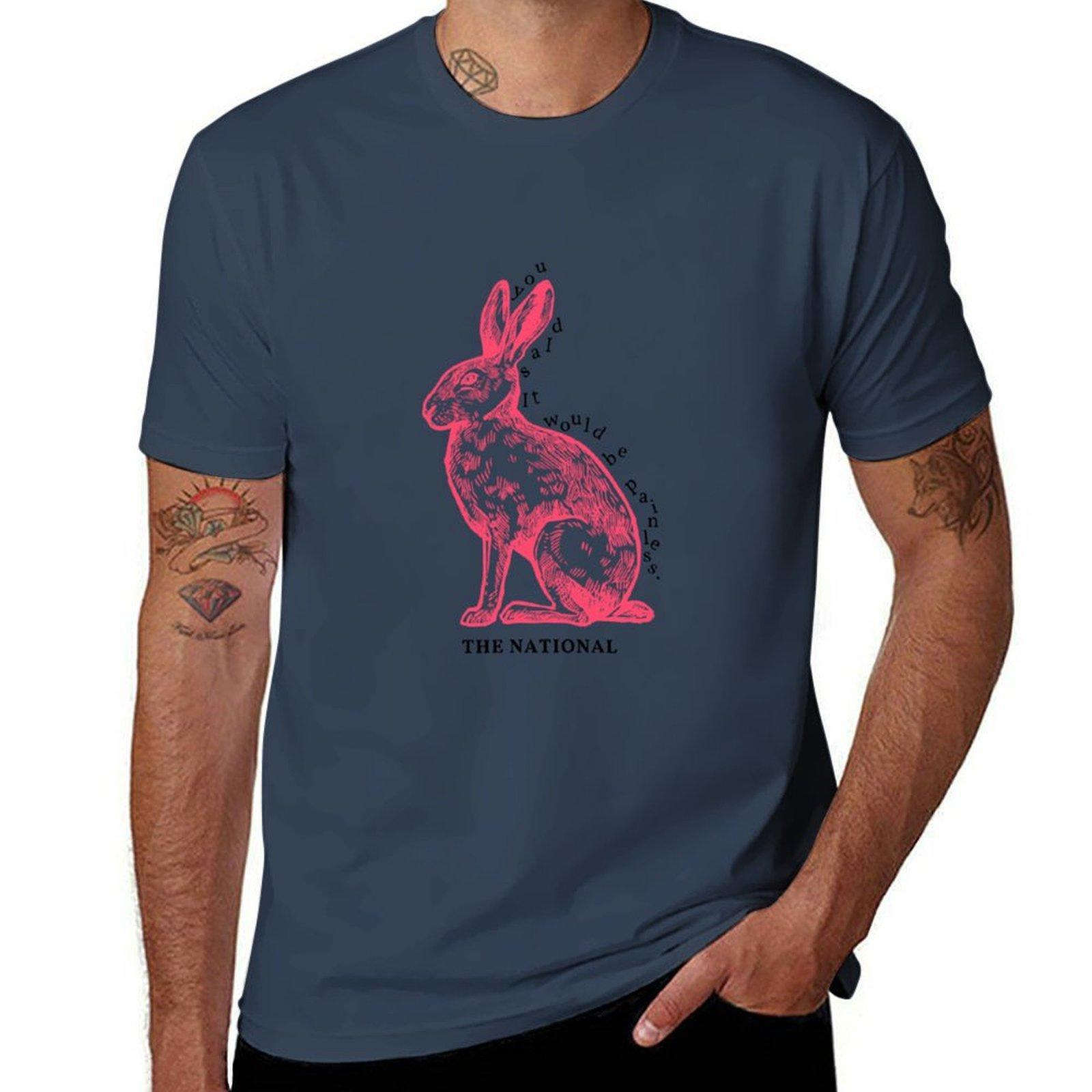 

The National quot Pink Rabbits quot T-Shirt anime t shirts for man t shirt men 100% cotton luxury brand T-Shirt S