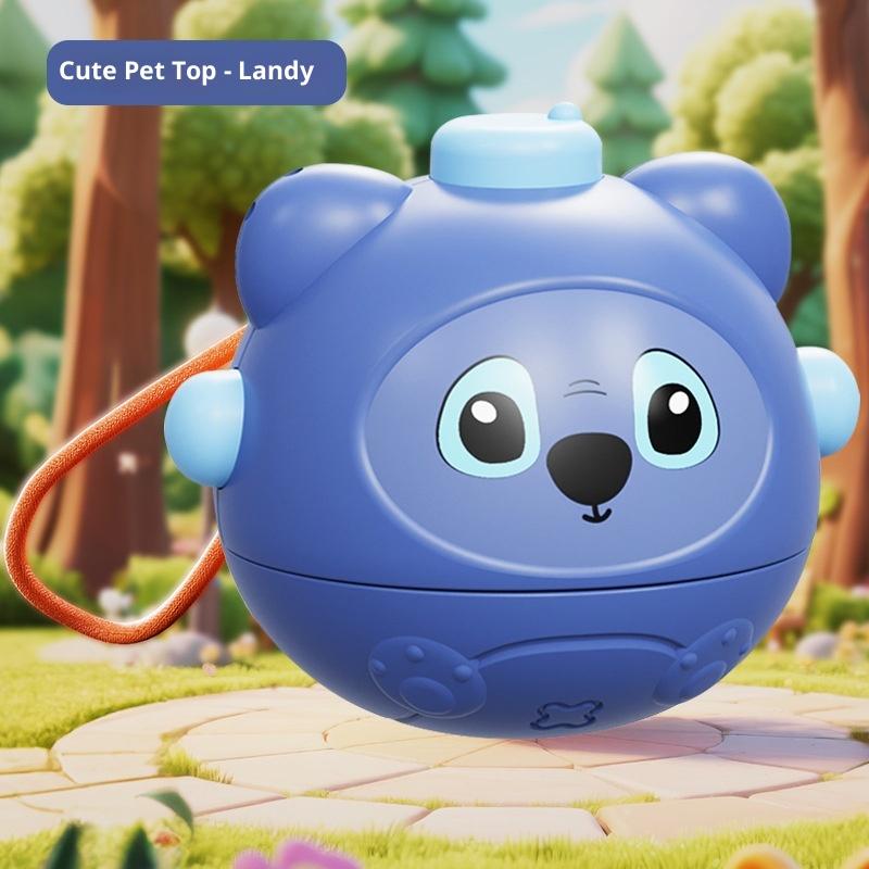 Мультяшное Животное Домашнее Животное Топ Гироскоп Многоцветный Координация Рук и Глаз Игрушка Пластиковая Родитель- Взаимодействие Нажимаемая Игрушка Игра