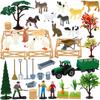 Farm Educational Toy Set 49PCS Including Minaiture Character Animal Models And Gardening Tool Plant Accessories