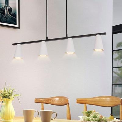 Pendant Lamp - NETTLIFE - 4 Bulbs - White - Metal - GU10 Base