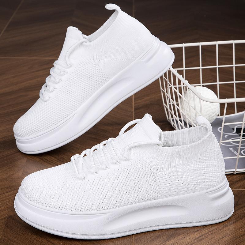 2025 new summer leisure sports running shoes trendy fashion fly-woven mesh men's and women's foot socks shoes