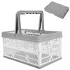 Foldable Clothes Laundry Storage Basket With Handles Organizer for Kitchen BedroomWhite Gray
