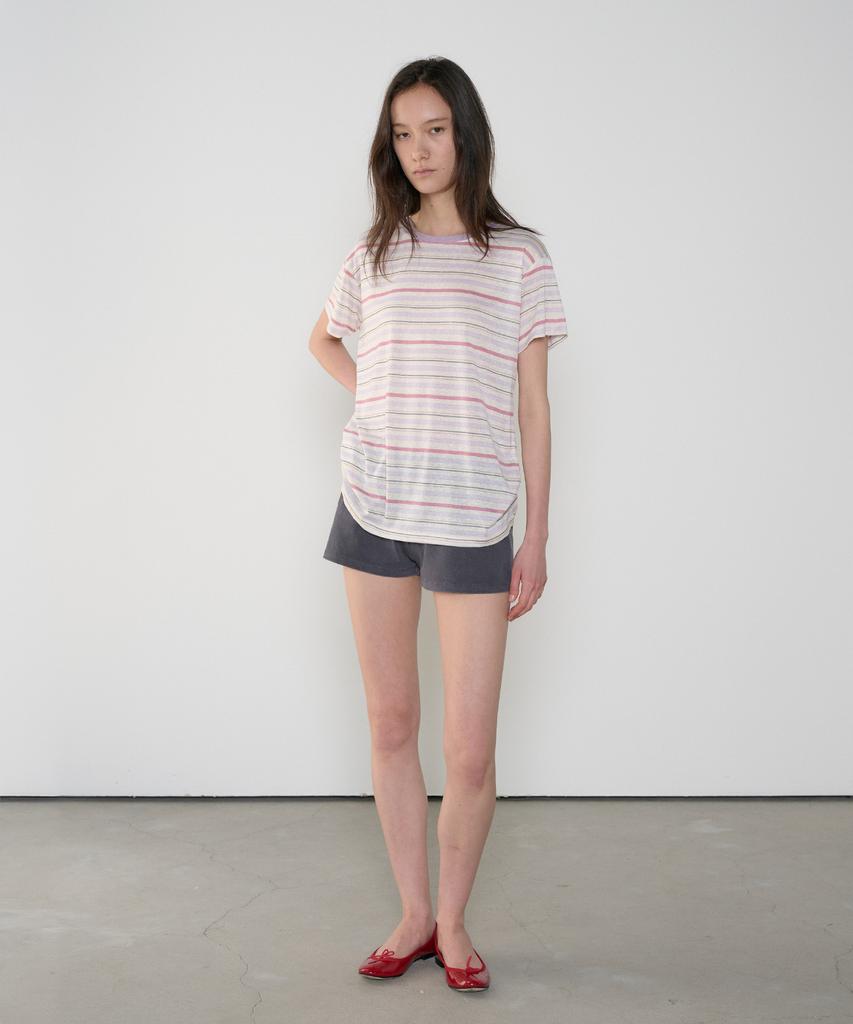 Jeonggamseutyudio Rayon Blend Stripe Tee_3 Color