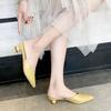 Summer New 2025 Women Half Slippers Fashion Wine Glass Heel Sandals Slip On Ladies Low Heel Slippers Elegant Women Shoes WSH4381