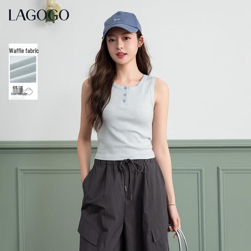 LAGOGO Women s Striped Slim-Fit Vest Top S