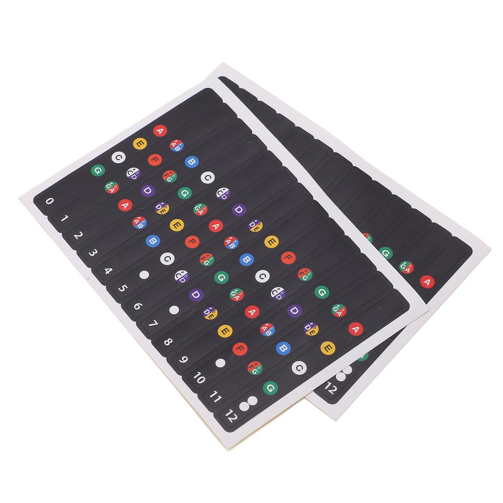 2Pcs Ukulele Fretboard Stickers Chord Fret Note PVC Finger Guide for Beginner Concert