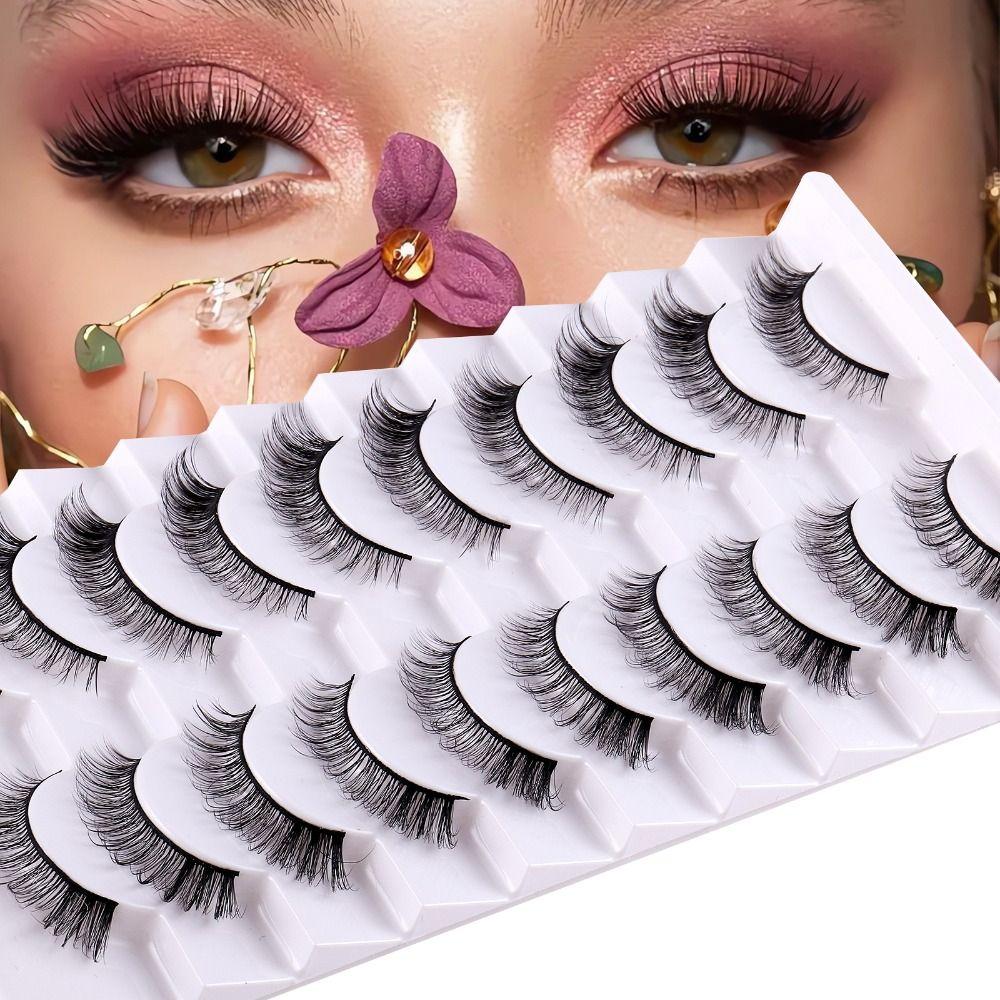 Wispy Natural Faux Mink Lashes Cat Eye Look False Eyelashes Short Lashes Manga Lashes