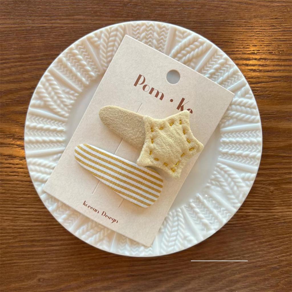 2pcs/set Baby Hair Clip Fashon Simplicity Bow Floral Hairpin for Toddler Girl Lovely Bang Side Clip Hair Accessories