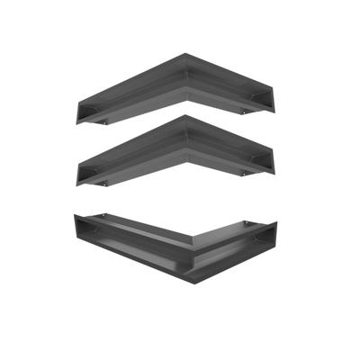 Grelha de lareira KRATKI LUFT Grafite 9x60x40 Esquerda Conjunto de Ventilação de 3 peças