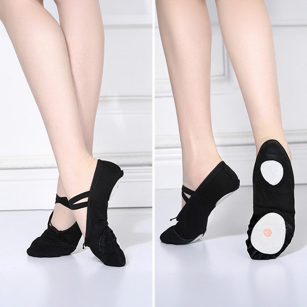 Adult Kid Child Ballet Canvas Dance Shoes Soft Pointe Gymnastics Dance Slippers With Drawstring