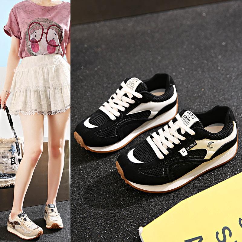 

Breathable mesh women s summer new versatile thick bottom inner height increase light leisure sports 35 чёрный