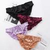 Damen-Satin-Höschen, niedrige Taille, Rüschen, Milchseide, Unterwäsche, bequeme Bikini-Slips, elastische Damen-Unterhosen, Dessous