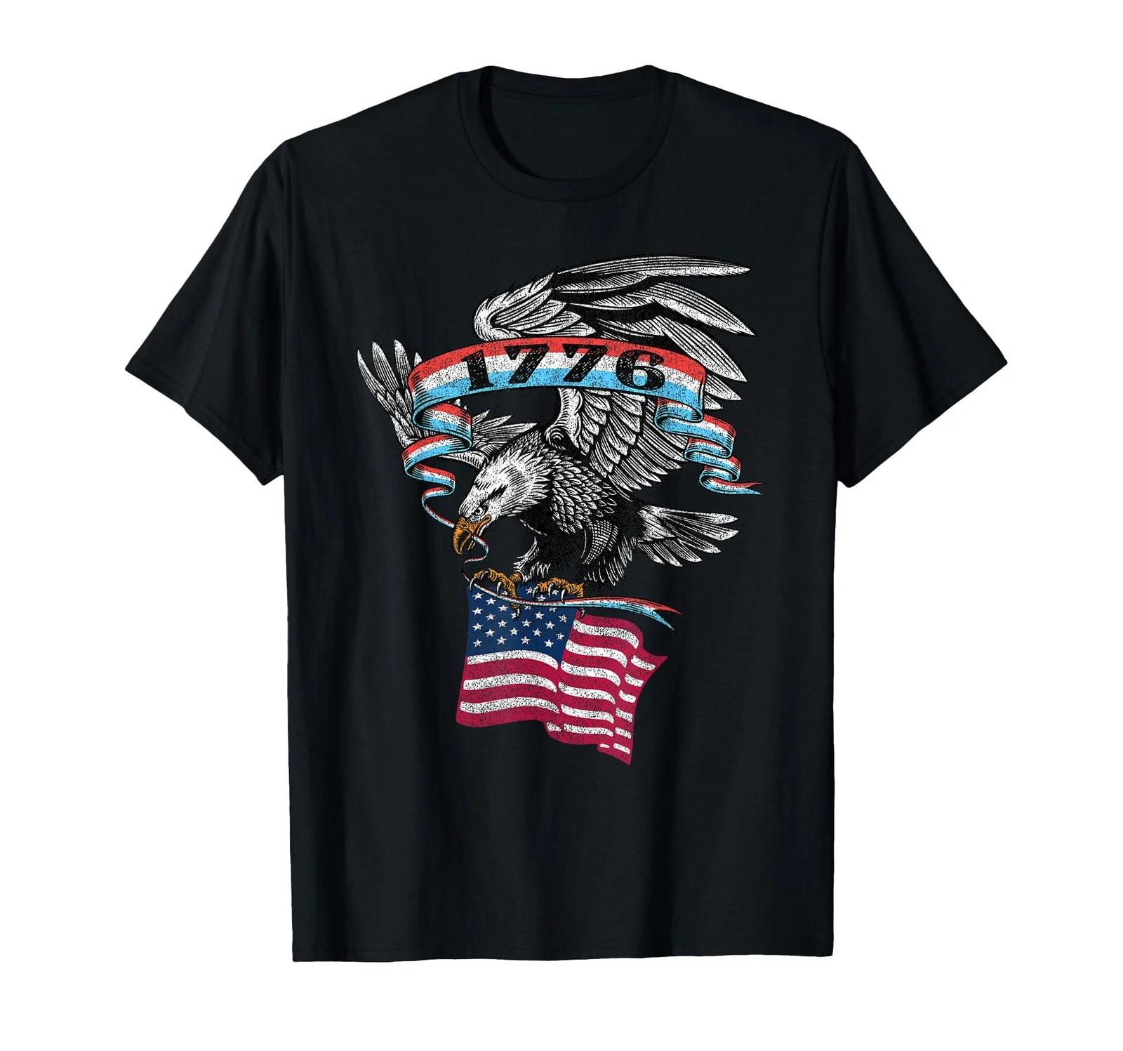 1776 American Flag USA Eagle Vintage Graphic T-Shirt XL