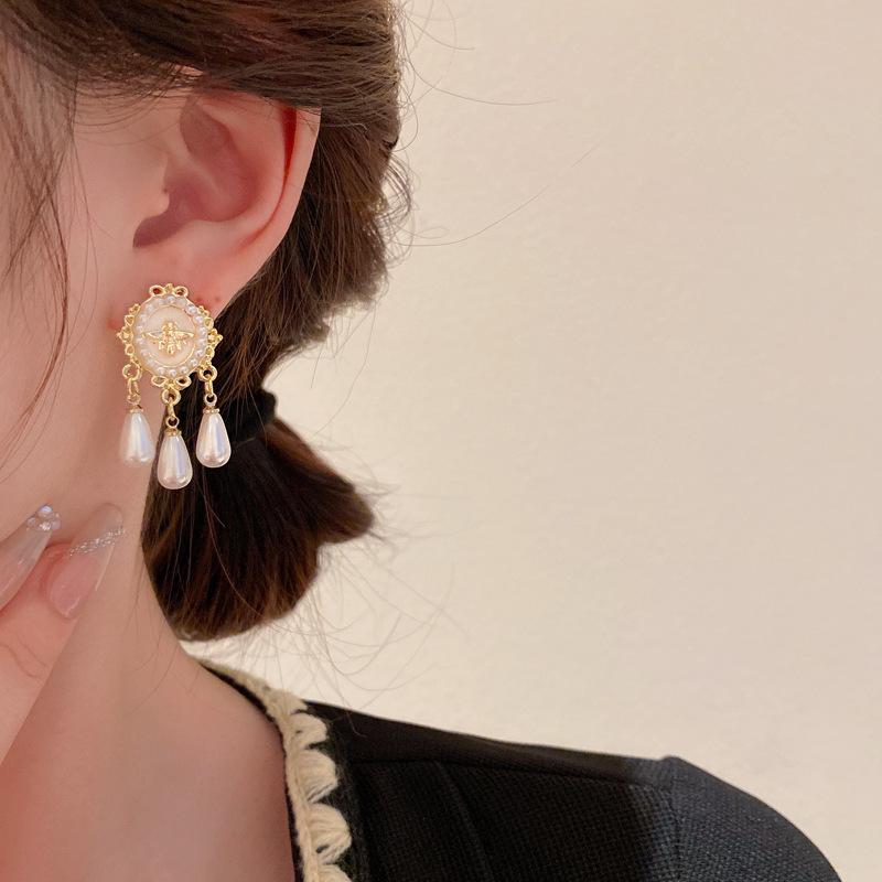 Drop Earrings Set Big Circle Piercings Earrings Jewelry for Women Imitation Pearl Hoop Cute Ear Buckle
