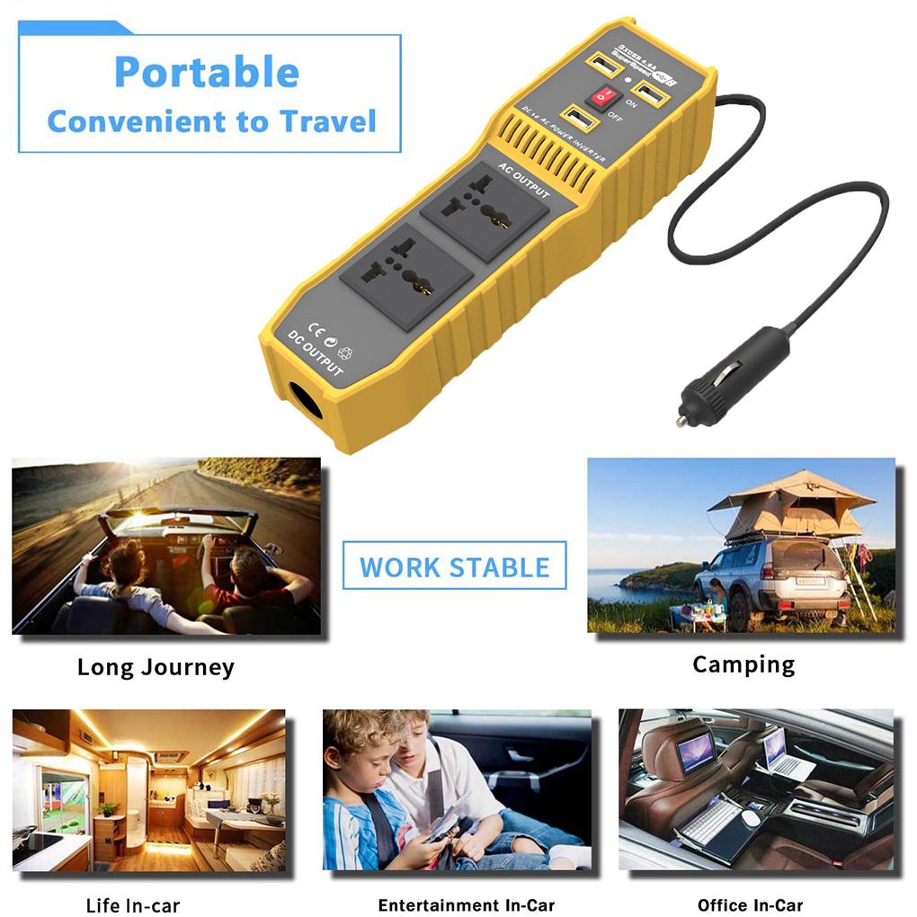 Car Chargers Power Inverter Detachable Automotive Vehicle Converter