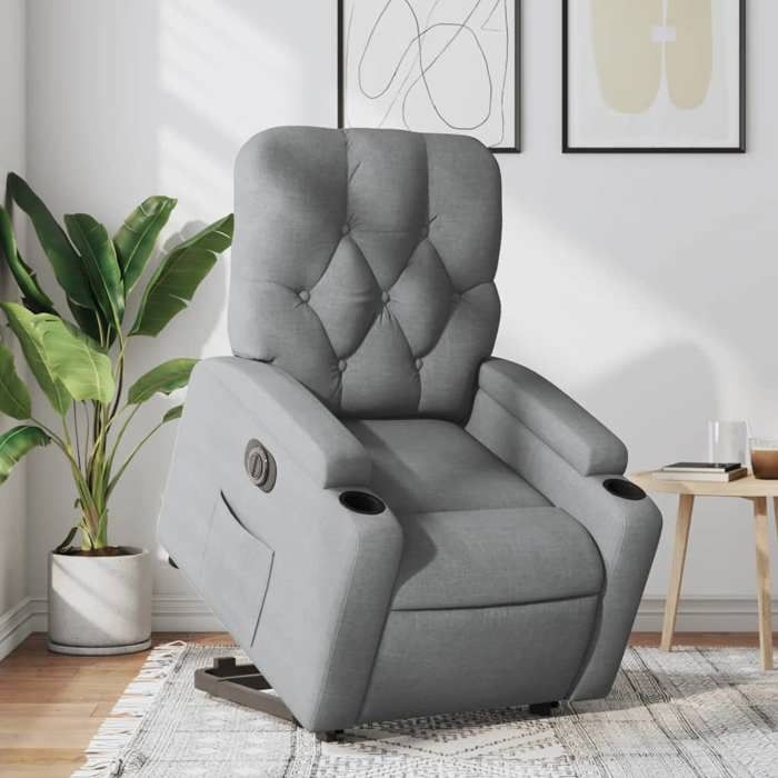 VidaXL Fauteuil Inclinable Électrique, Chaise de Relaxation avec Dossier et Repose-pied Réglables, Siège de Salon, Moderne, 3204734