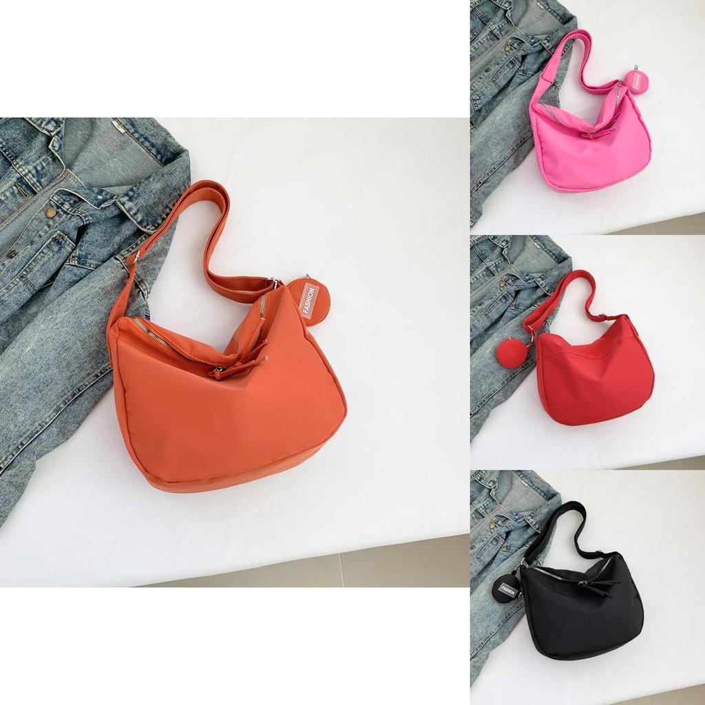 Stylish Fashionable Solid Color Women's Shoulder Bag Canvas Tote For College Students