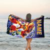 1 Stück Blaze und die Monster-Maschinen 3 Strandtuch mit individuellem Namen, Strand-/Schwimm-/Bade-/Picknick-/Camping-Handtuch, Geeignet für Strandurlaub am Meer