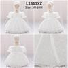 European & American Baby Lace Christening Dress with Puffy Skirt & Hat