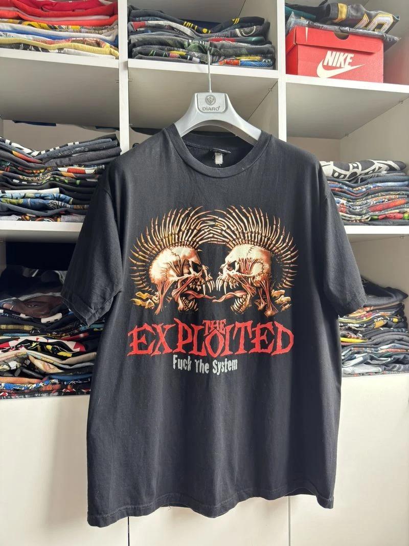 Vtg 90 s The Exploited Fck The System Black Cotton Unisex Tshirt Reprint KH10499 L