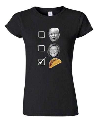 Junior No For Trump No For Hillary Yes For Tacos President 2016 DT T-Shirt Tee Unisex T-Shirt XXL