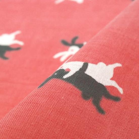 Somenoanbo Tenugui Waltz Authentic Dyed Cotton Tokuoka Made In Japan 35cm X 100cm "Rabbit Peach" 100%