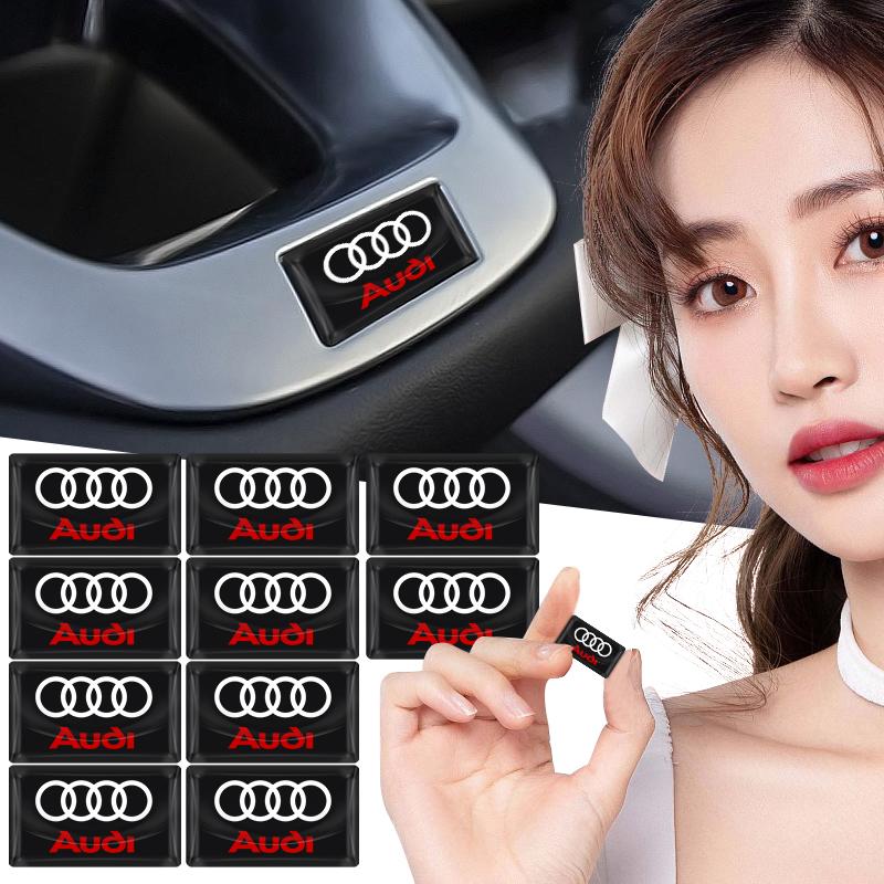 Car Styling 3D Epoxy Car Steering Wheel Dashboard Decoration Stickers For Audi A7 A8 A3 A4 A5 A6 TT Q3 Q5 Q7 A1 B5 B6 B7 B8 B9 8P C6 C5 C7