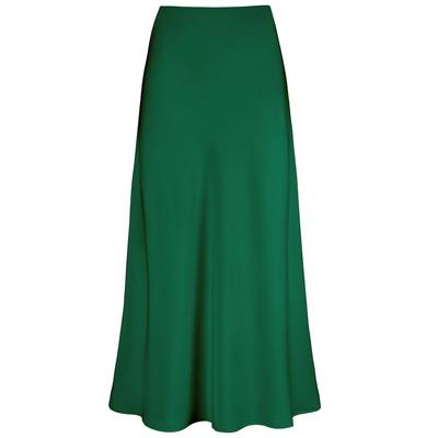 Frühlings- und Sommer Damen Chic Maxi Röcke Elegant Temperamentvoll Satin Plissee Lange Röcke Damen High Waist Cocktail Ballkleid