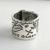 925 Sterling Silver Rings for Women Couple Minimalist Handmade Simple Wide Patter Ring Fine Jewelry Gift Prevent Allergy