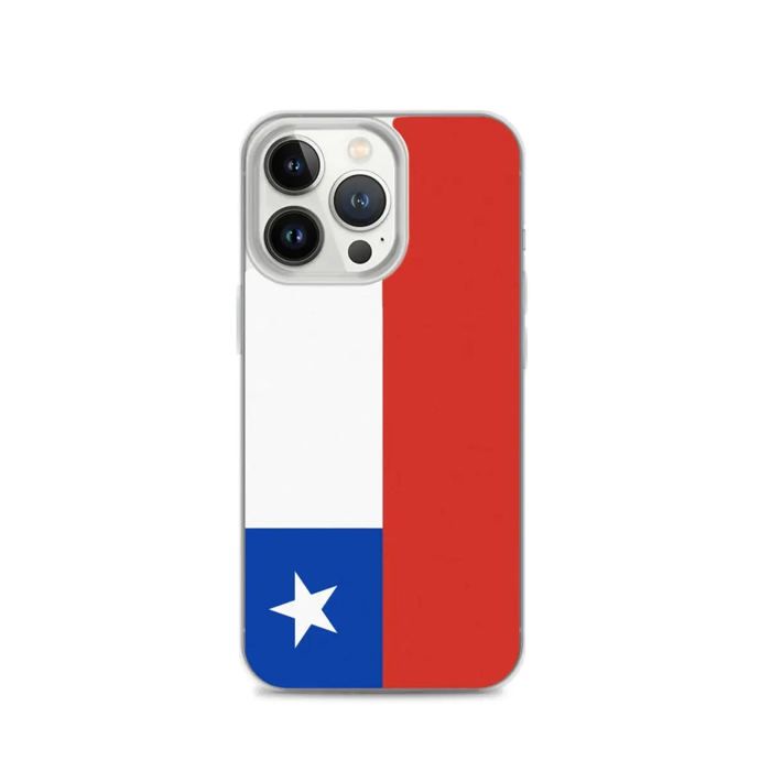 Coque iPhone - Drapeau Chili - iPhone 13 Pro - Souple - Design Fin - Plastique Transparent