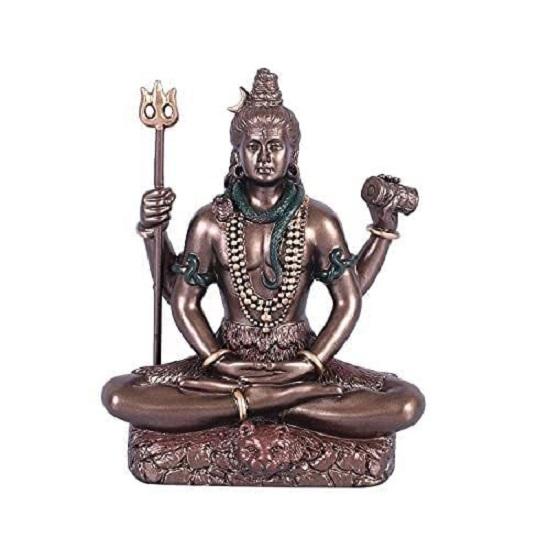 Ídolo de Lord Shiva da Índia Estátua Sentada Shiv Padmasana | Item de Presente para Casa Família e Amigos (3,1 polegadas)