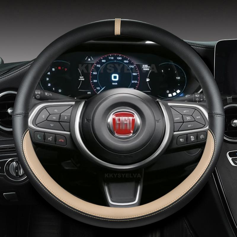 Microfiber Leather Car Steering Wheel Cover 38cm For Fiat Tipo Fullback Strada Toro Doblo Freemont Bravo Stilo Auto Accessories