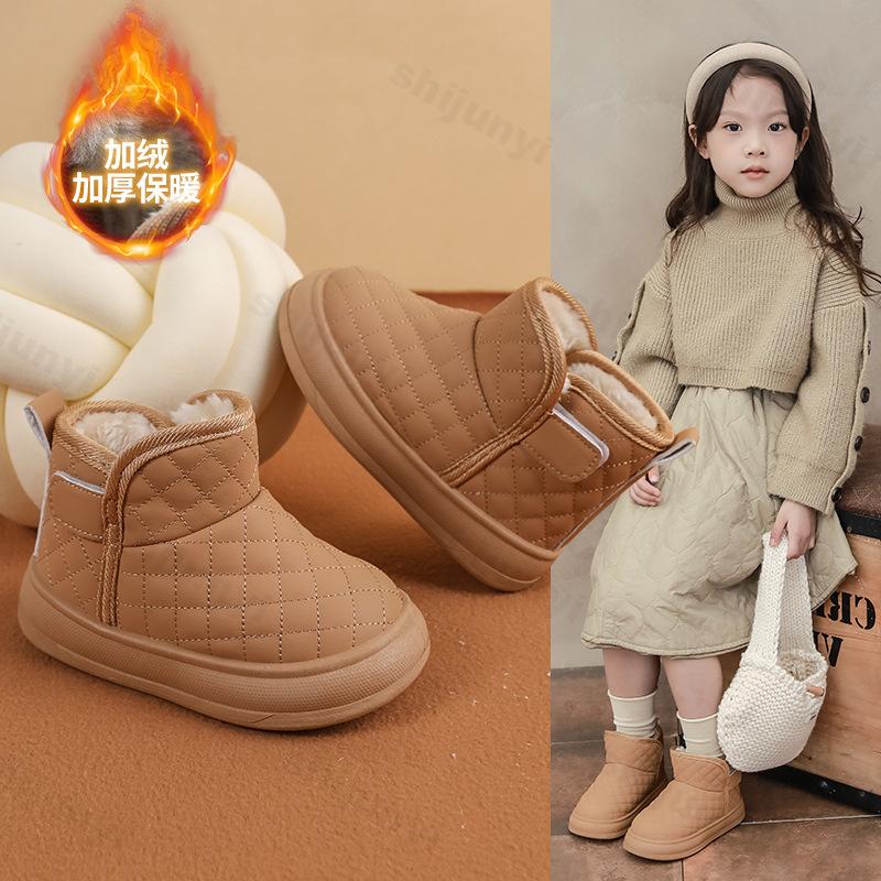 Winter Children Snow Boots Warm Plush Girls Boys Boots Comfortable Non Slip Ankle Boots Outdoor Kids Cotton Shoes